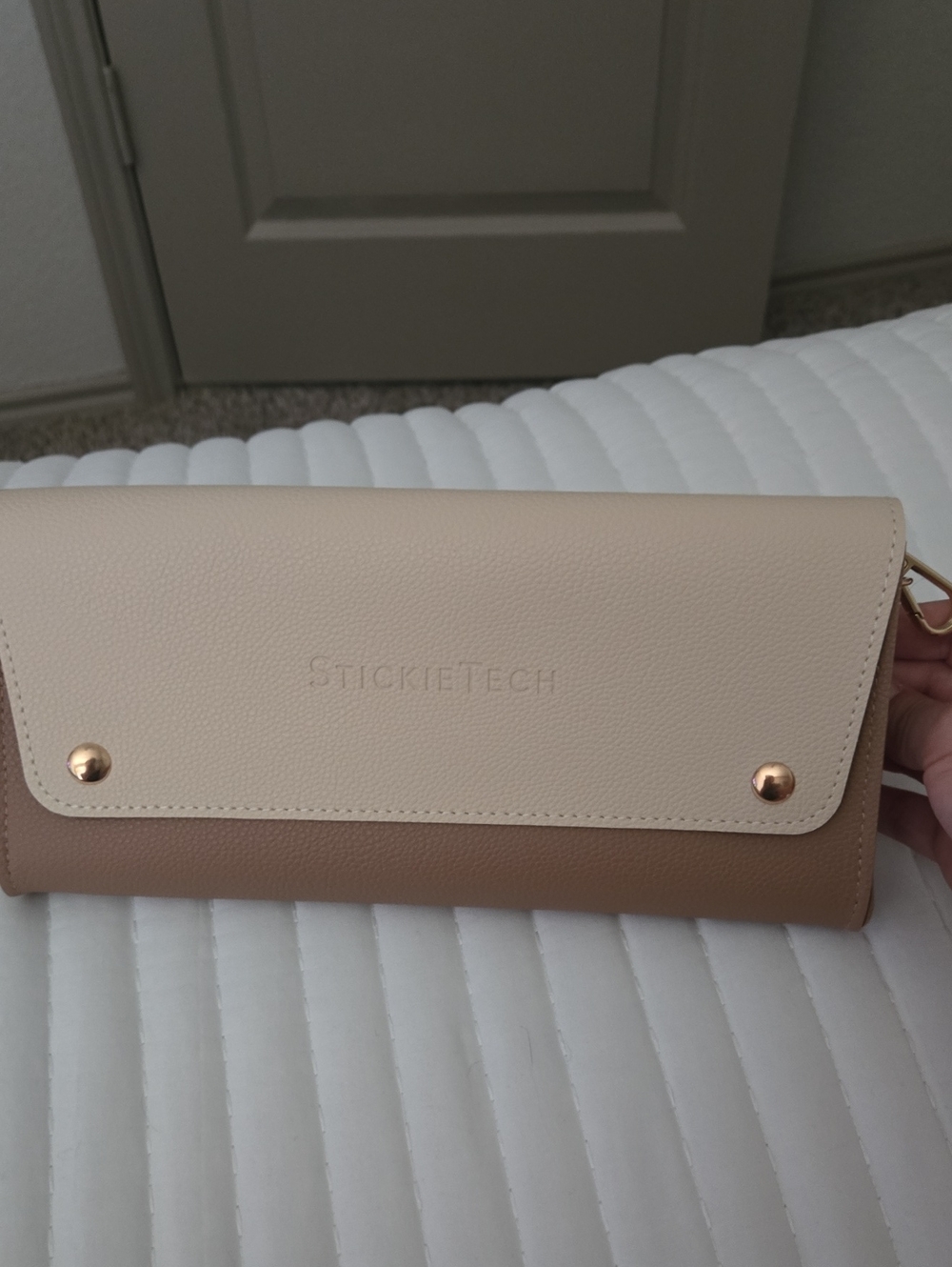 Two-Tone Beige & Taupe Women's Wallet Clutch